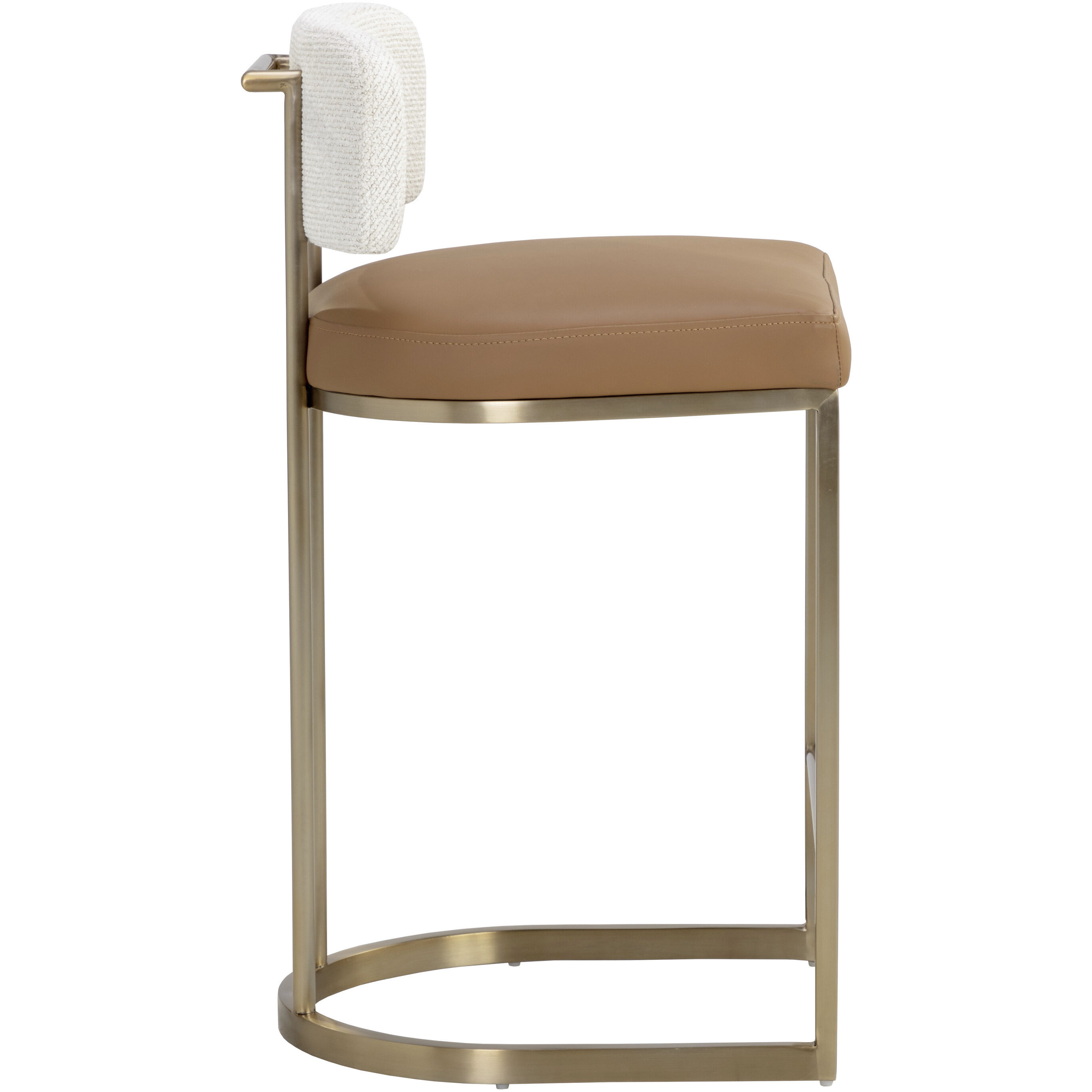 Larissa 34.5 inch Napa Cognac / Rhea Light Barley Counter Stool